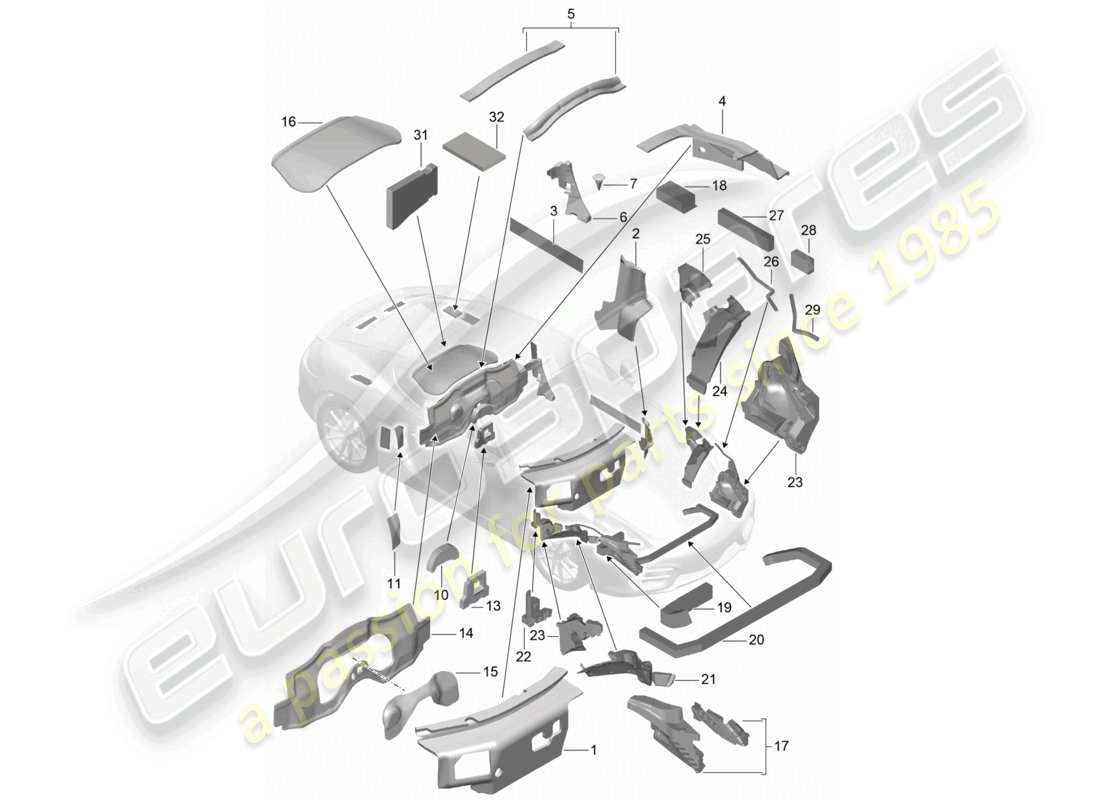 a part diagram from the porsche 2015 (981 cayman) parts catalogue