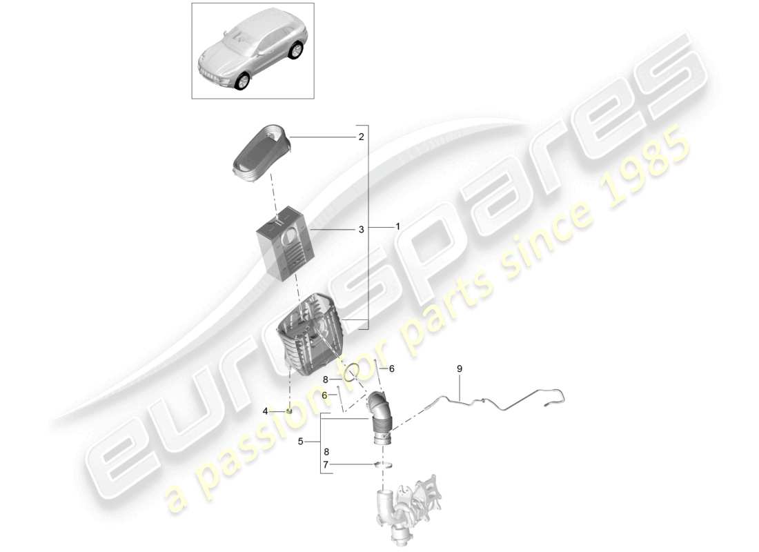 a part diagram from the porsche macan parts catalogue