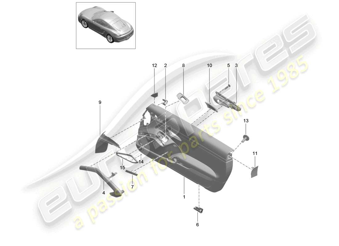 a part diagram from the porsche cayman parts catalogue