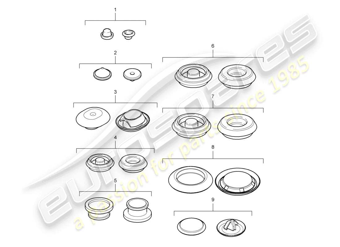 a part diagram from the porsche cayman parts catalogue
