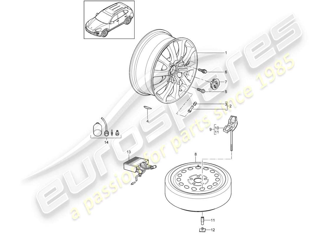 a part diagram from the porsche 2017 (cayenne e2 92a) parts catalogue