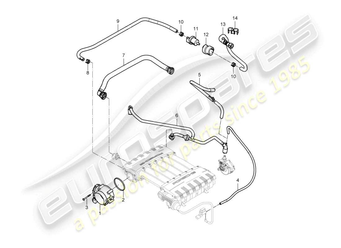 a part diagram from the porsche 2007 (cayenne e1 9pa) parts catalogue