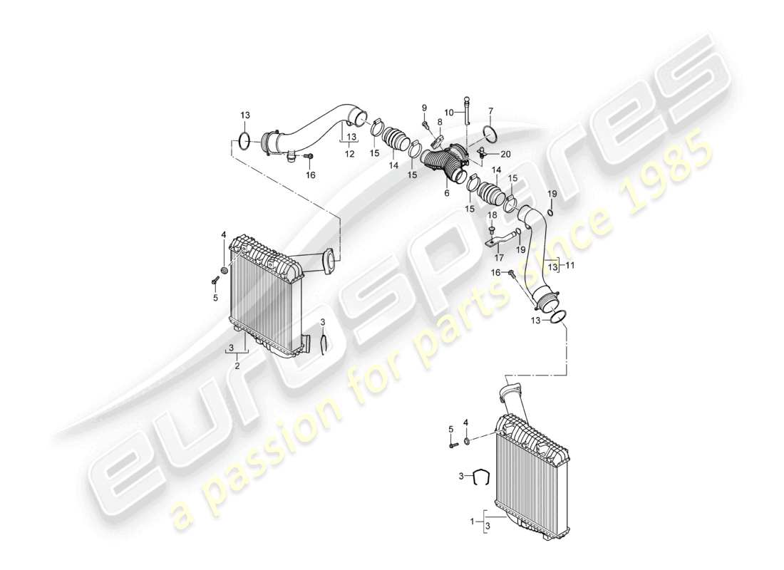 a part diagram from the porsche 2007 (cayenne e1 9pa) parts catalogue