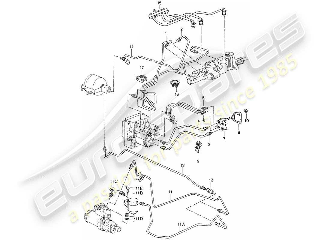 VIEW PARTS DIAGRAMS FROM THE PORSCHE 993 PARTS CATALOGUE a part diagram from the porsche 993 parts catalogue