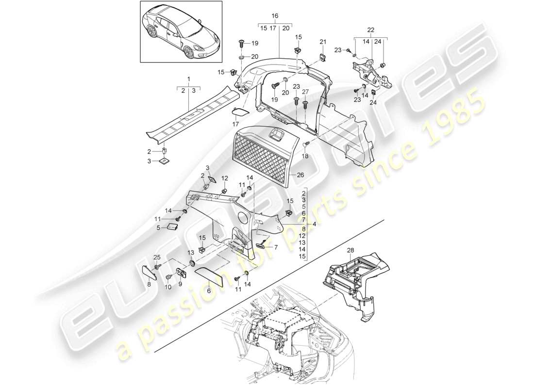 a part diagram from the porsche panamera parts catalogue