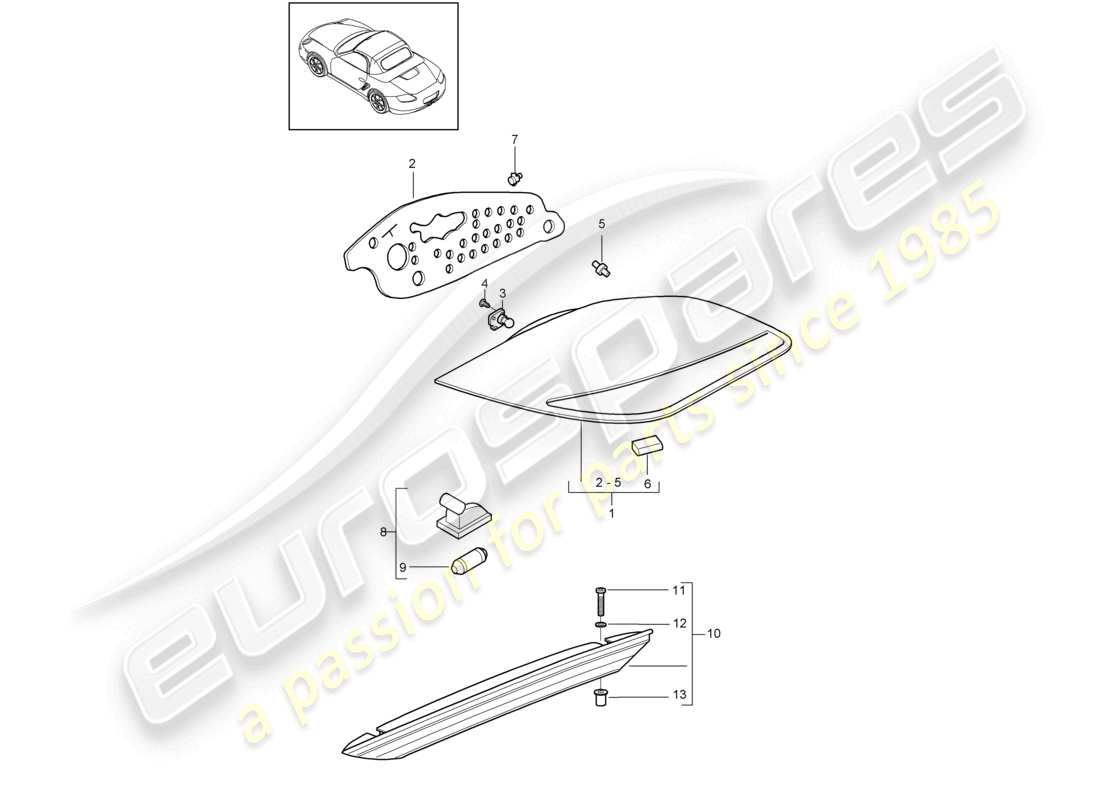 a part diagram from the porsche boxster parts catalogue