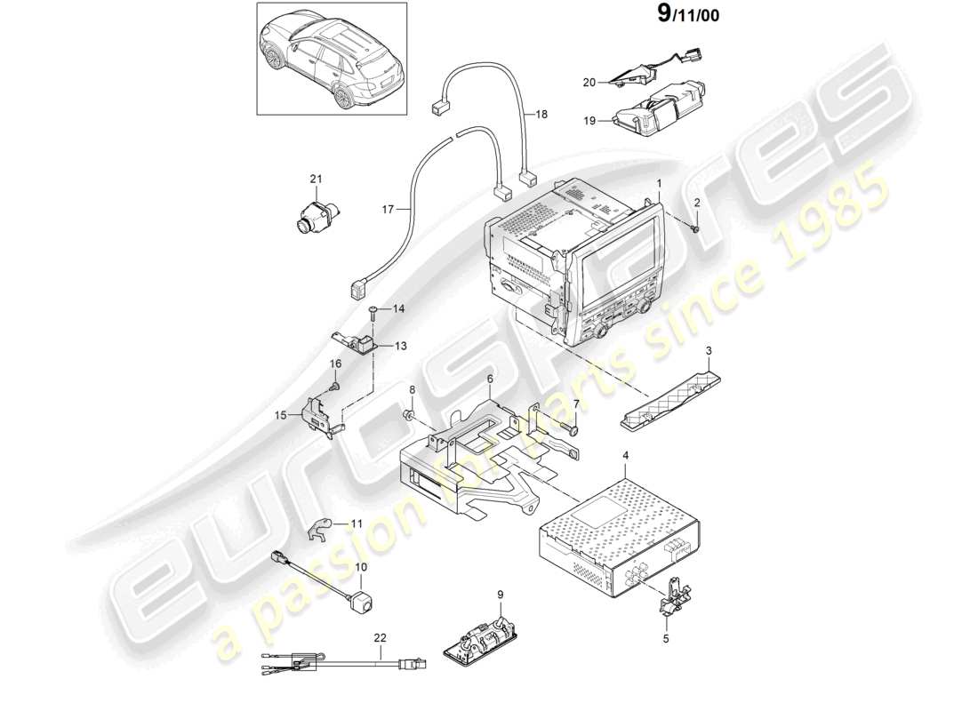 a part diagram from the porsche 2012 (cayenne e2 92a) parts catalogue