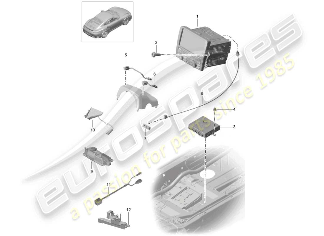 a part diagram from the porsche 2017 (991-2 turbo) parts catalogue