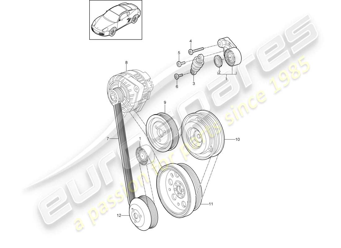 a part diagram from the porsche cayman parts catalogue