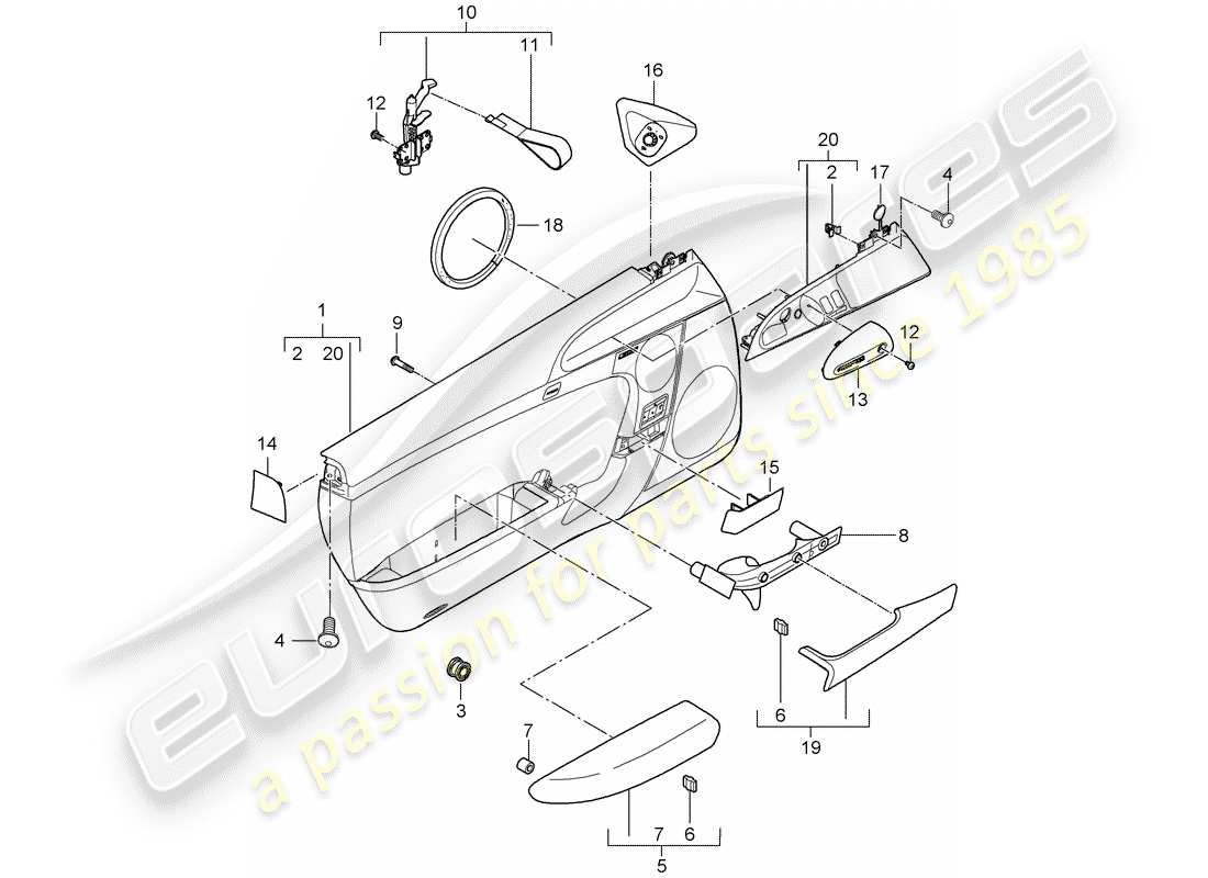 a part diagram from the porsche 2011 (997-2 turbo / gt2 rs) parts catalogue