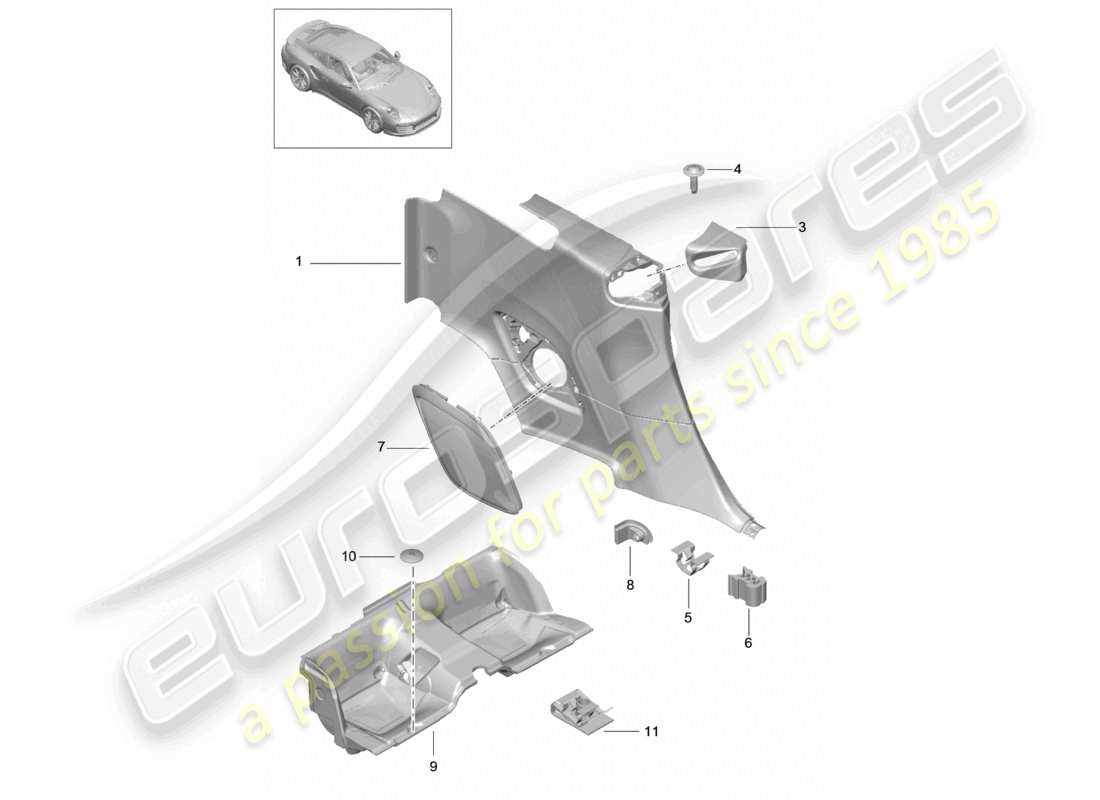 a part diagram from the porsche 991 parts catalogue