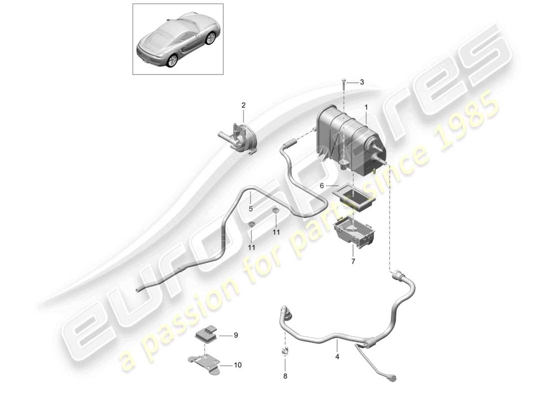 a part diagram from the porsche 2015 (981 cayman) parts catalogue