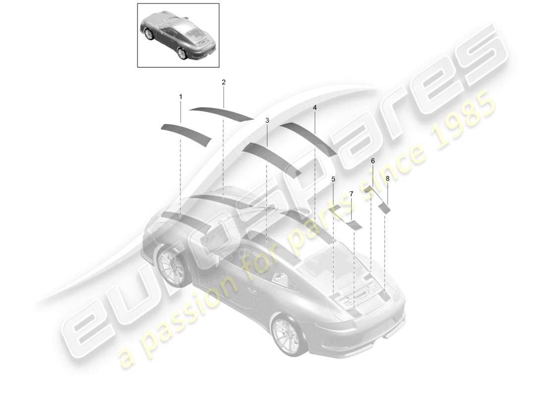 a part diagram from the porsche 991 parts catalogue