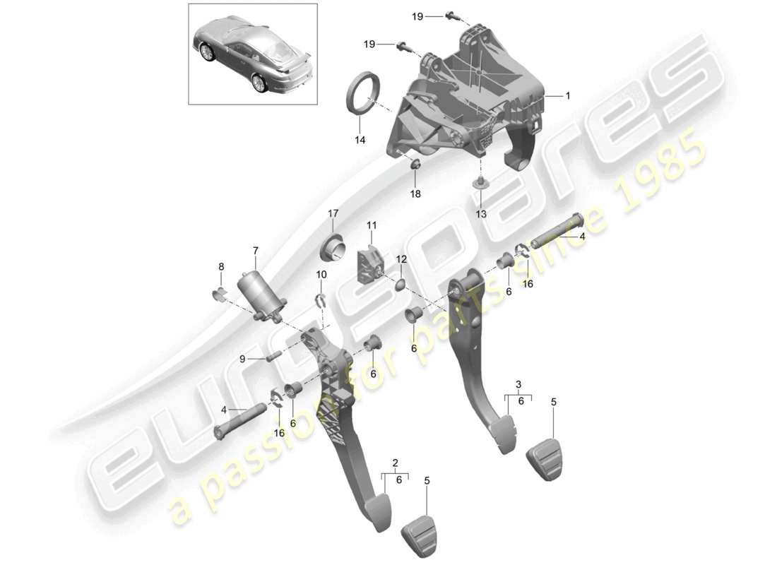 a part diagram from the porsche 991 parts catalogue