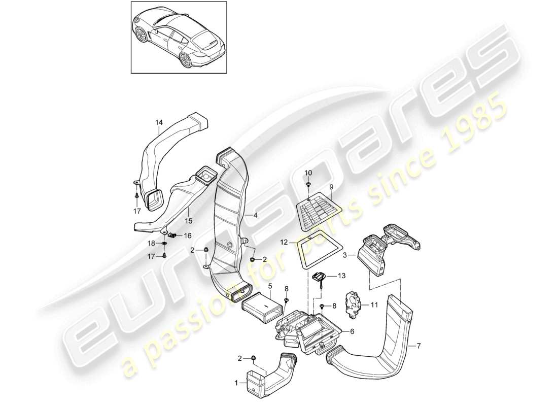 a part diagram from the porsche panamera parts catalogue