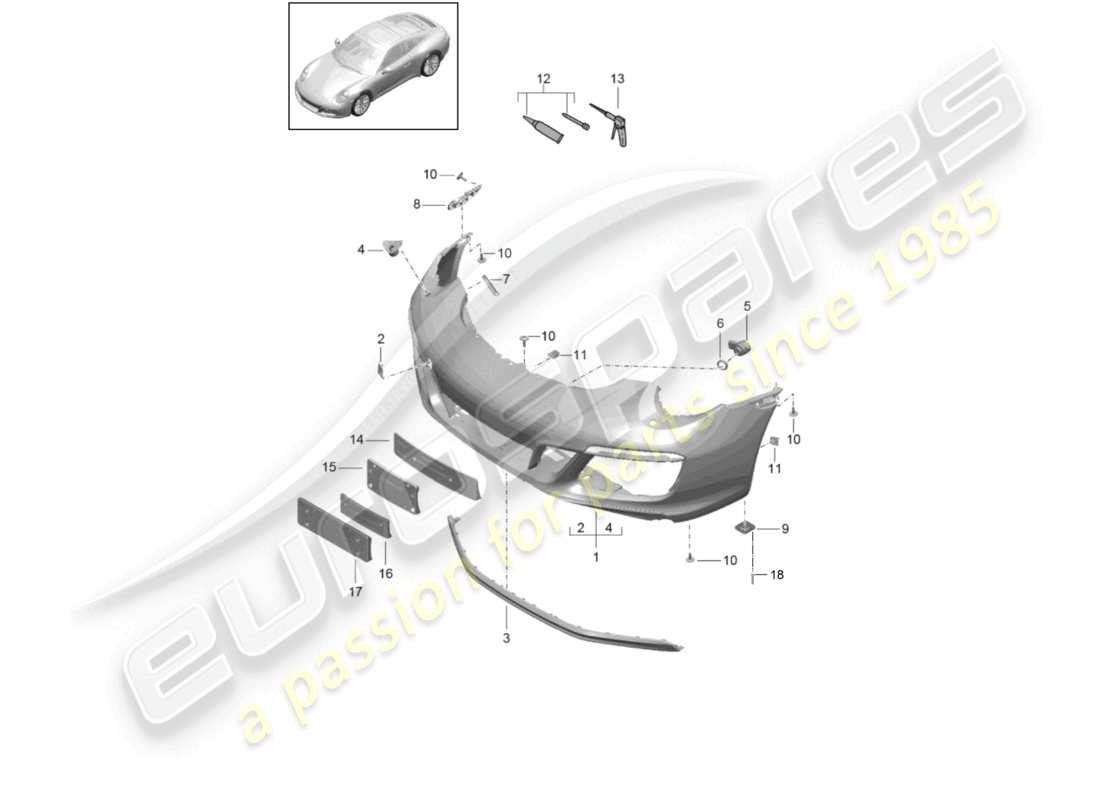 a part diagram from the porsche 991 parts catalogue