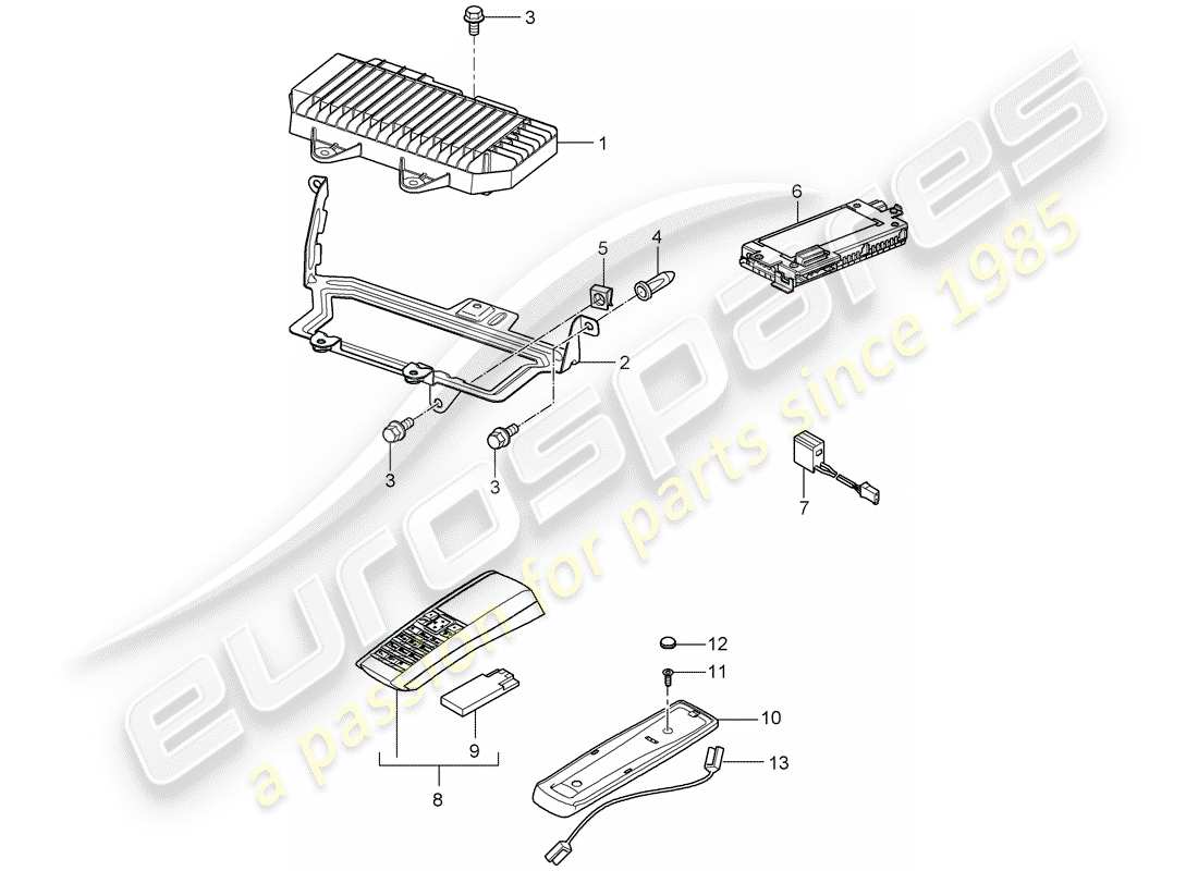 porsche 2009 (cayenne e1 9pa) amplifiers telephone d - mj 2009>> parts diagram