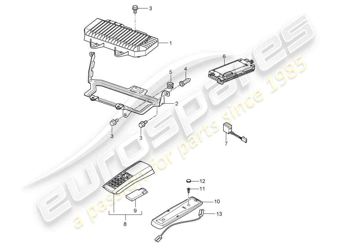 porsche 2010 (cayenne e1 9pa) amplifiers telephone d - mj 2009>> parts diagram