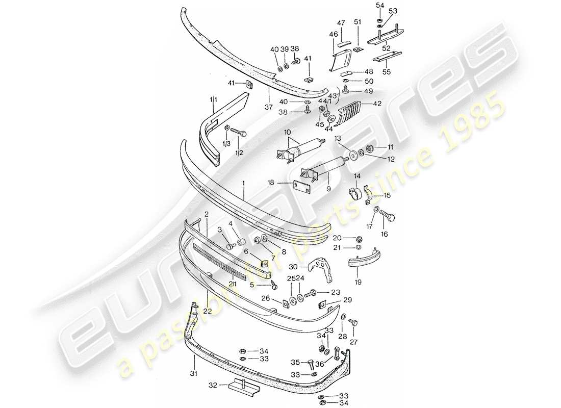 porsche 1977 (911) bumper part diagram