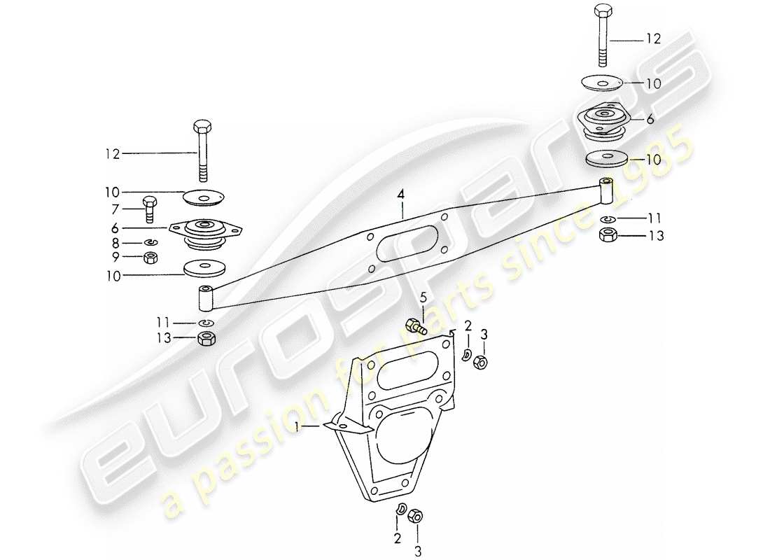 porsche 1970 (911) engine suspension parts diagram