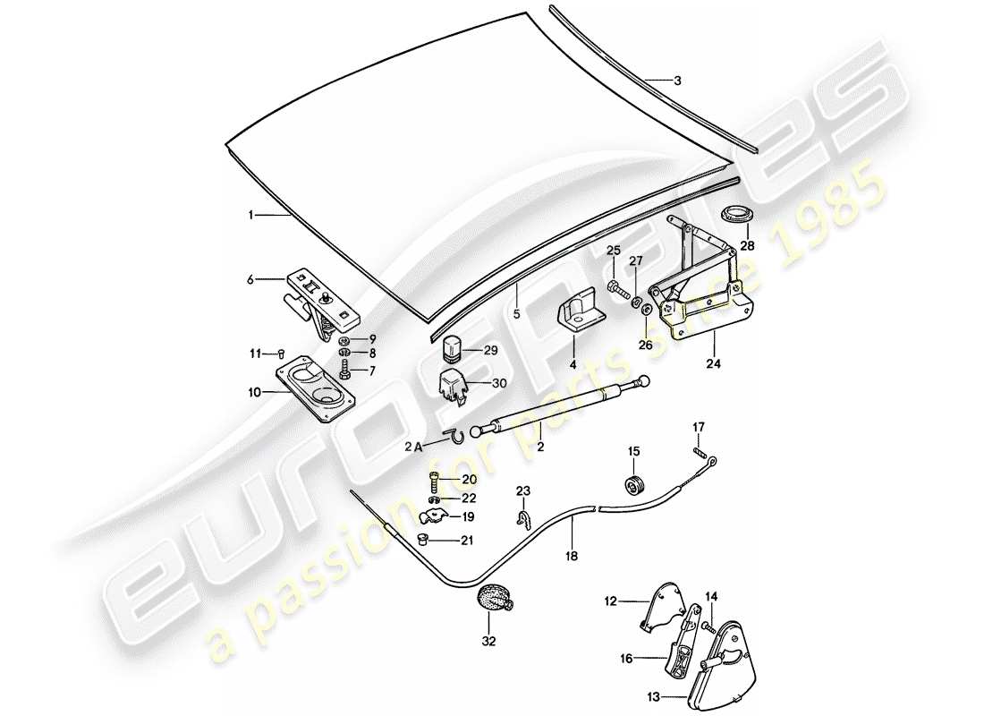 porsche 1981 (928) cover part diagram