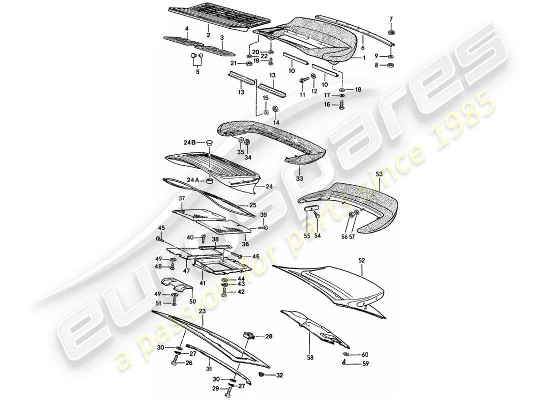 porsche 1981 (911) rear spoiler part diagram