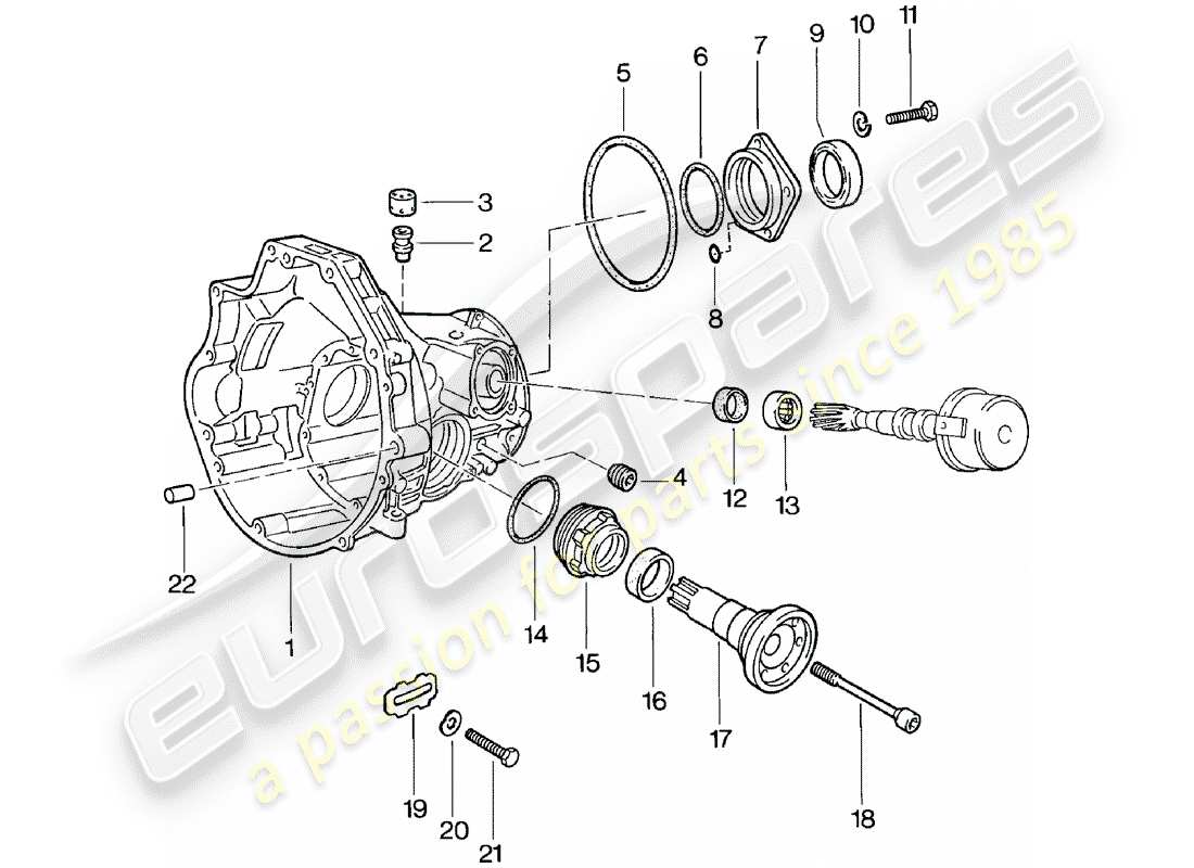 porsche 1980 (924) replacement transmission - final drive housing - automatic transmission parts diagram