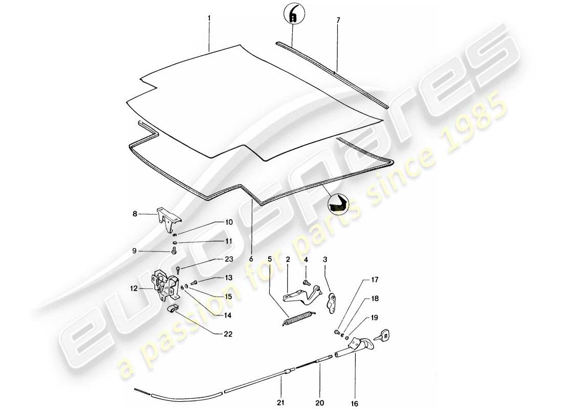 porsche 1973 (914) cover part diagram