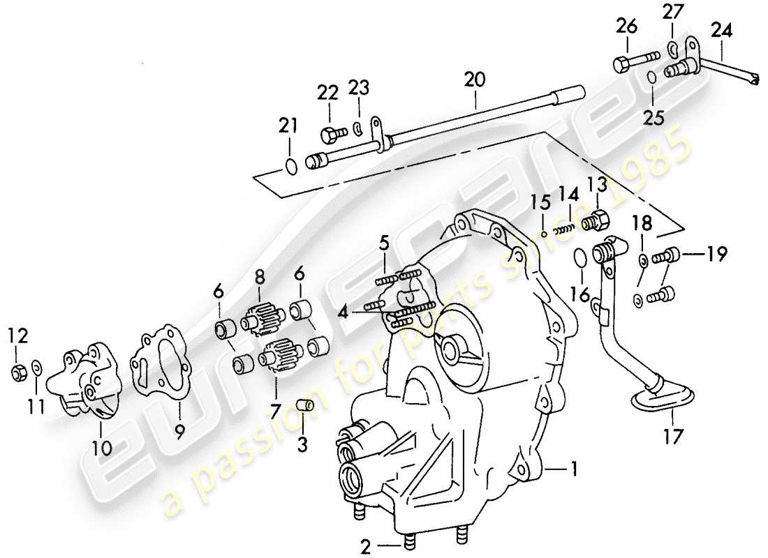 porsche 1972 (911) transmission - oil pump - g >> 783 0870 - d - mj 1972>> part diagram