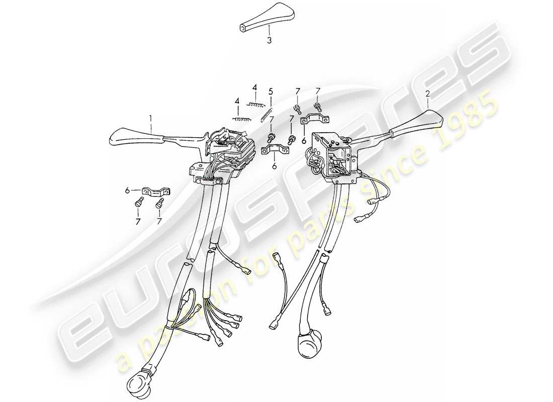 porsche 1971 (911) steering column switch part diagram