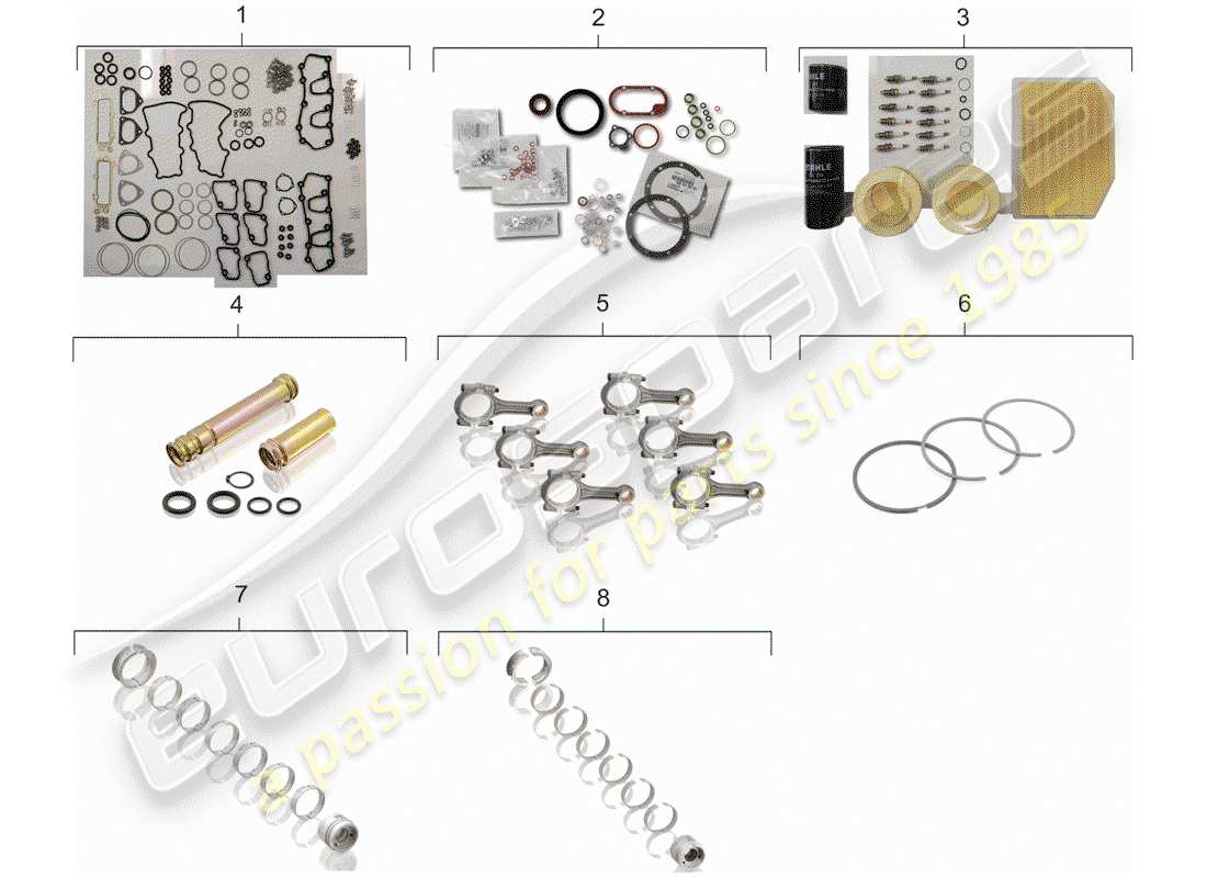 porsche 1994 (993) maintenance set - gasket set - repair kits parts diagram