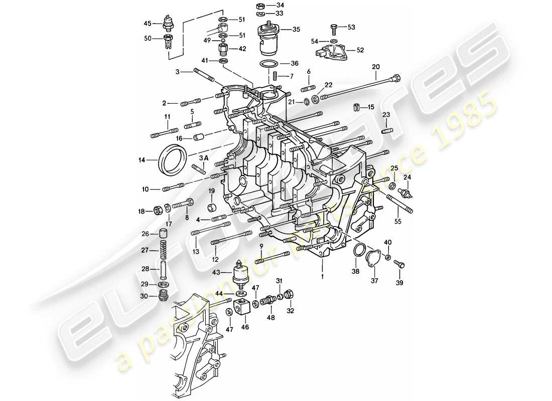 porsche 1989 (911) crankcase - repair set for maintenance - see illustration: part diagram