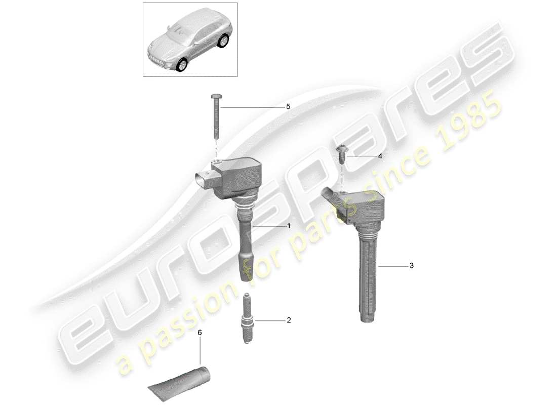porsche 2017 (macan) ignition system part diagram