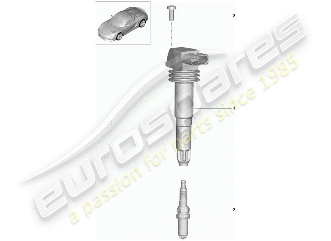 porsche 2016 (981 boxster spyder) ignition system parts diagram
