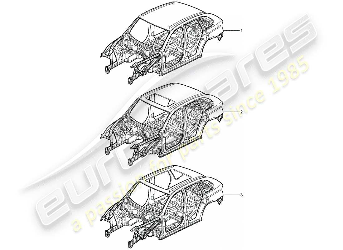porsche 2006 (cayenne e1 9pa) car body part diagram