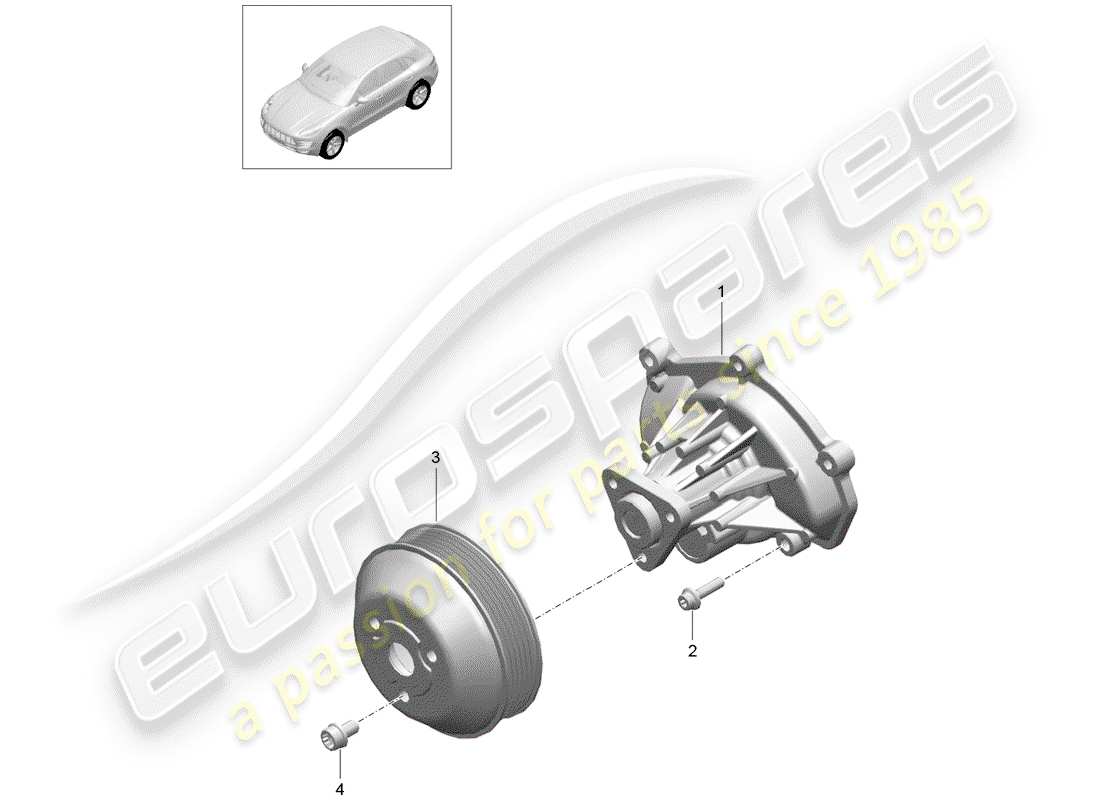 porsche 2017 (macan) coolant pump part diagram