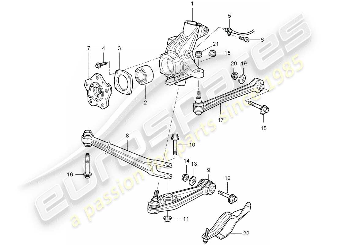 porsche cayman 987 (2007) rear axle parts diagram