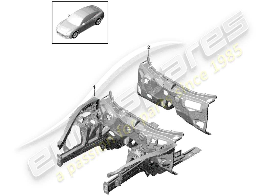 porsche 2018 (panamera 971-1) front end part diagram