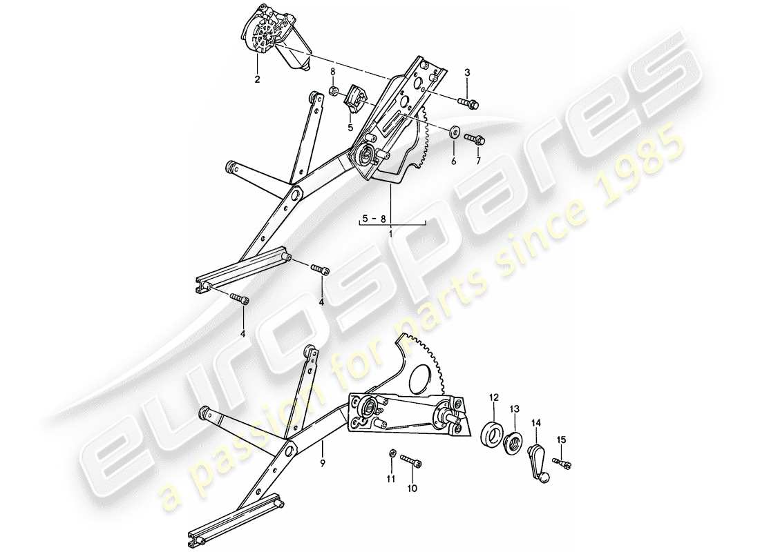 porsche 1989 (911) window regulator part diagram
