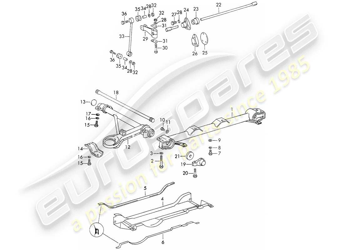 porsche 1968 (911/912) front axle - stabilizer - d - mj 1969>> - mj 1969 parts diagram