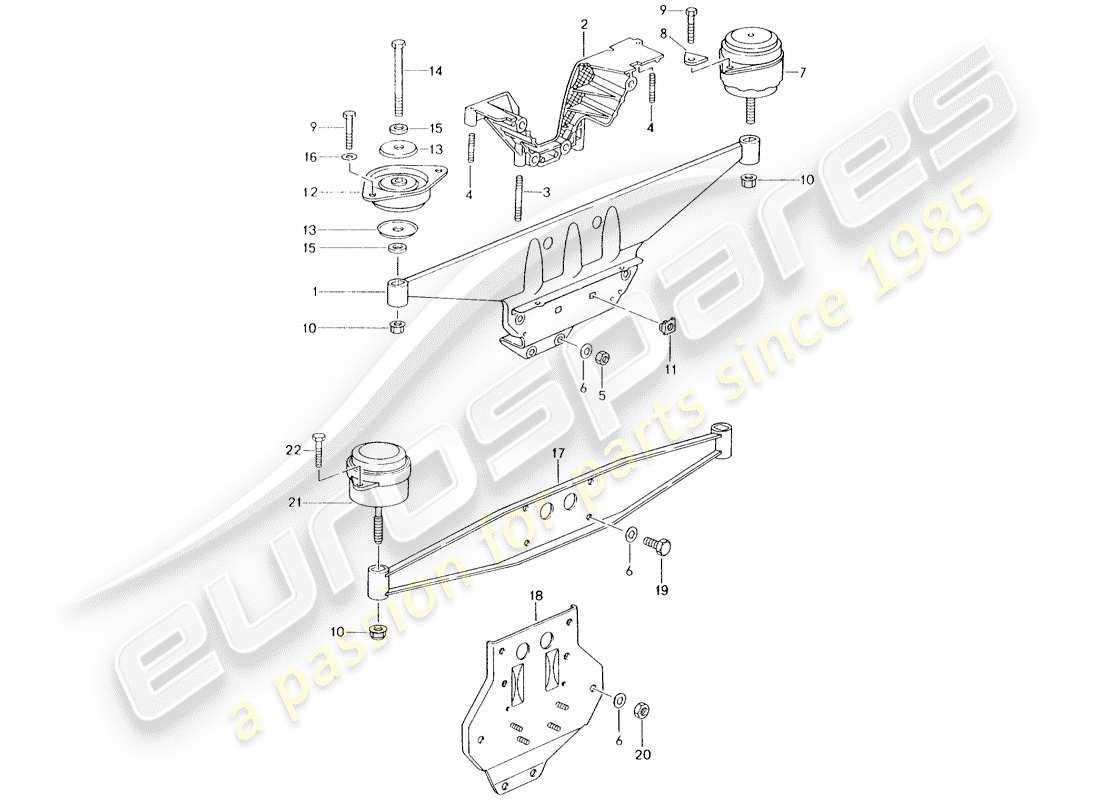 porsche 1995 (993) engine suspension part diagram