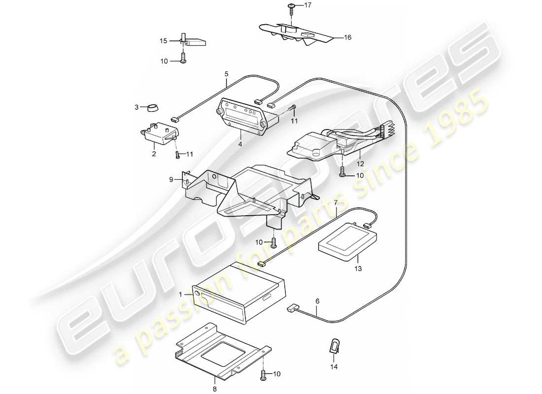 porsche 2005 (carrera gt) radio unit - navigation system - telephone part diagram