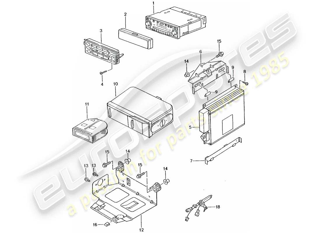 porsche 2005 (996 turbo / gt2) radio unit - amplifier - d >> - mj 2002 part diagram