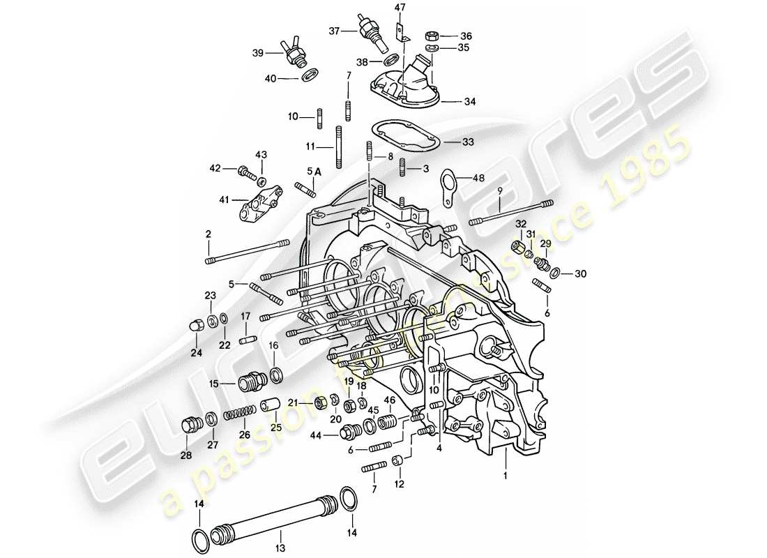 porsche 1987 (911) crankcase - repair set for maintenance - see illustration: part diagram