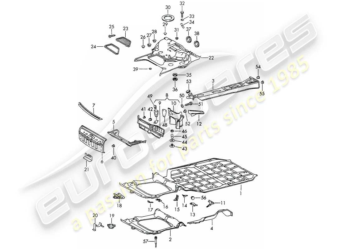 porsche 1968 (911/912) frame parts diagram