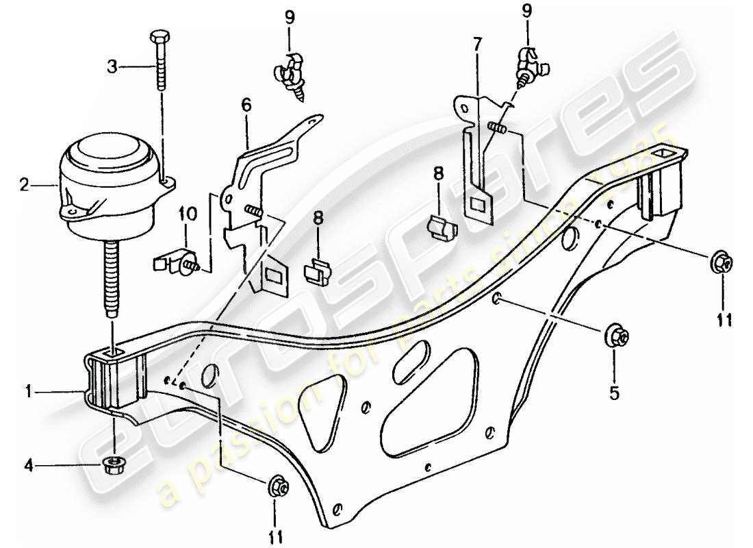 porsche 2004 (996) engine lifting tackle part diagram