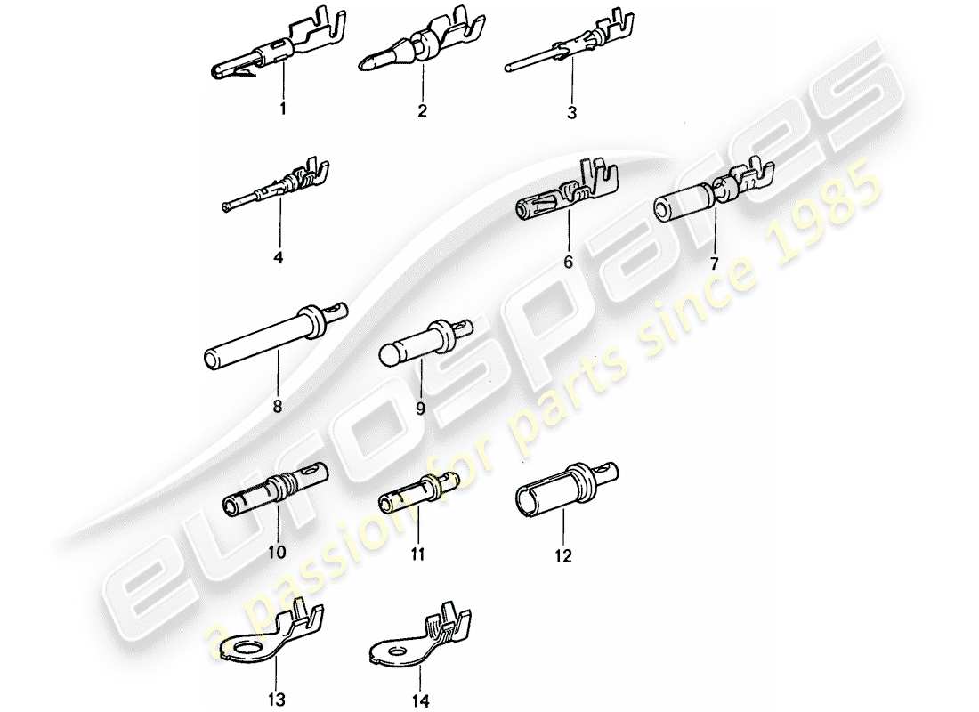 porsche 1987 (911) pin (male) terminal - contact pin - cable shoe part diagram
