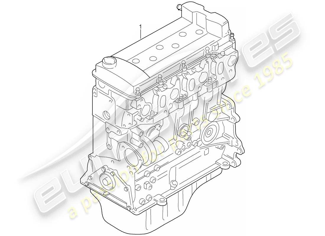 porsche 2007 (cayenne e1 9pa) base engine comprising: valve cover cylinder head crankcase housing crank drive oil sump part diagram