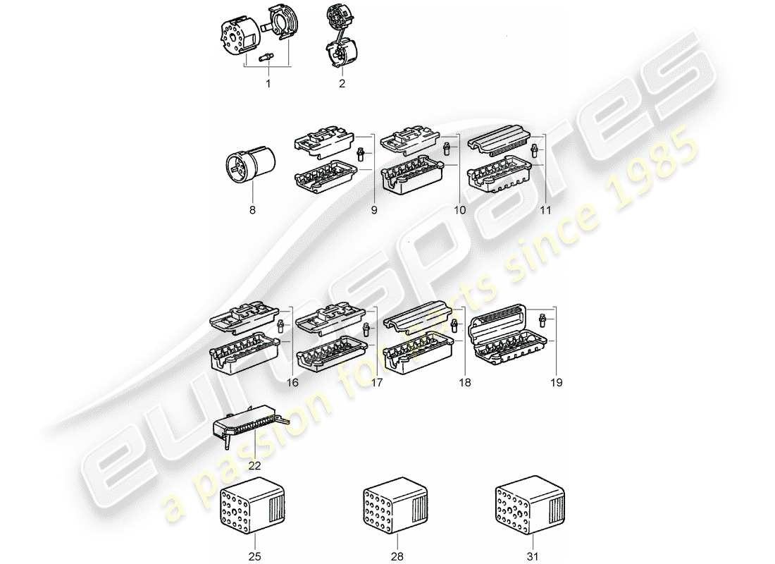 porsche 1975 (911 turbo) connector housing part diagram