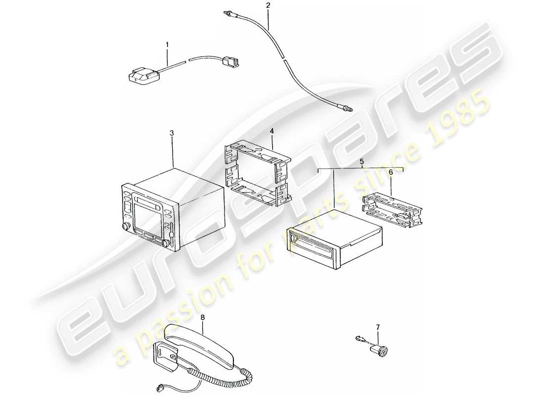 porsche 2002 (996 turbo / gt2) navigation system - support part/receiver - d >> - mj 2002 part diagram
